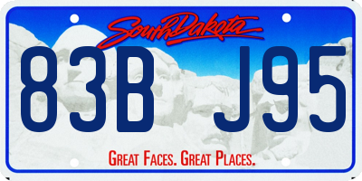 SD license plate 83BJ95