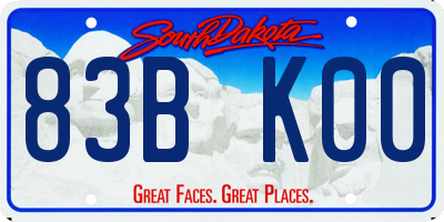 SD license plate 83BK00