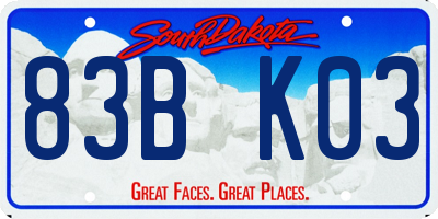 SD license plate 83BK03