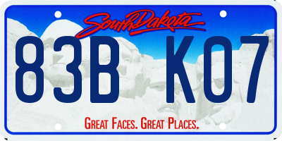 SD license plate 83BK07