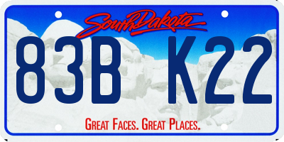 SD license plate 83BK22