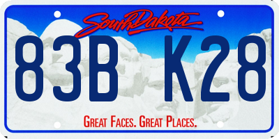 SD license plate 83BK28