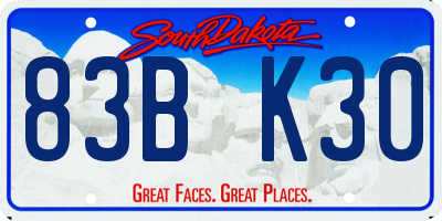 SD license plate 83BK30