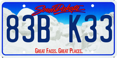 SD license plate 83BK33