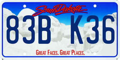 SD license plate 83BK36