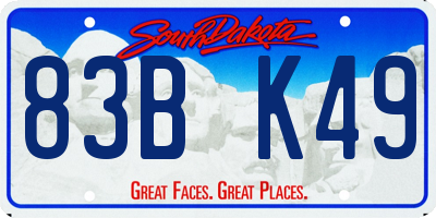 SD license plate 83BK49