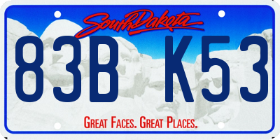 SD license plate 83BK53