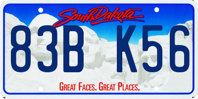 SD license plate 83BK56