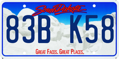 SD license plate 83BK58