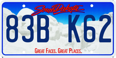 SD license plate 83BK62