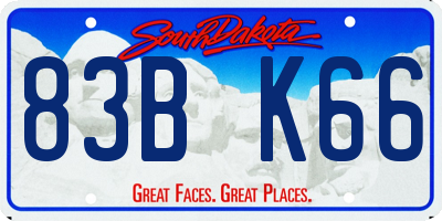 SD license plate 83BK66