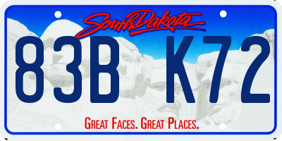 SD license plate 83BK72
