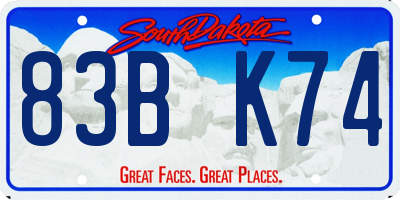 SD license plate 83BK74