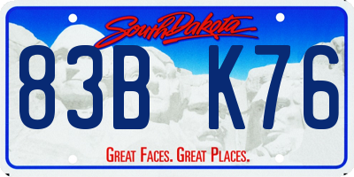 SD license plate 83BK76