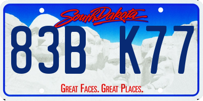 SD license plate 83BK77