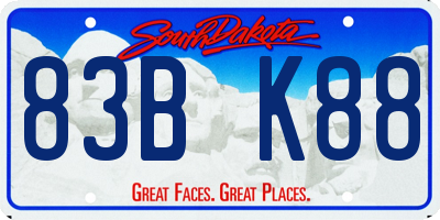 SD license plate 83BK88
