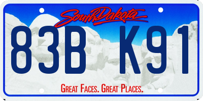 SD license plate 83BK91