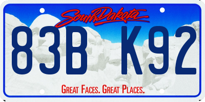 SD license plate 83BK92