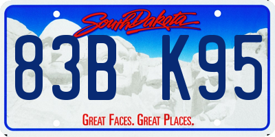SD license plate 83BK95