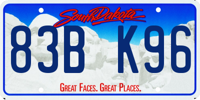 SD license plate 83BK96