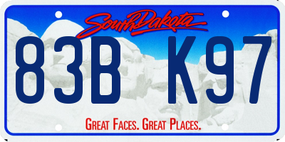 SD license plate 83BK97