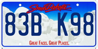 SD license plate 83BK98