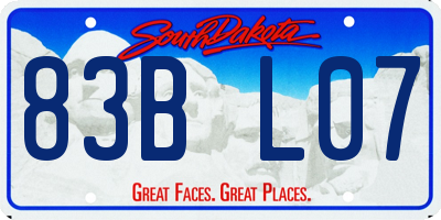 SD license plate 83BL07
