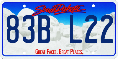 SD license plate 83BL22