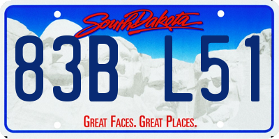 SD license plate 83BL51