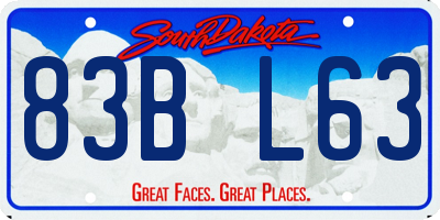 SD license plate 83BL63