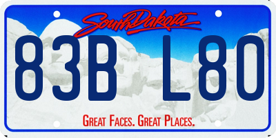 SD license plate 83BL80