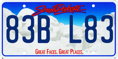 SD license plate 83BL83