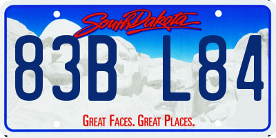 SD license plate 83BL84