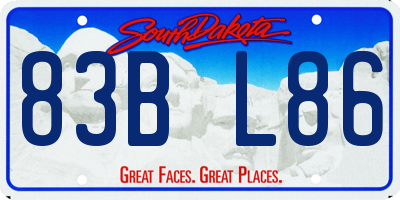 SD license plate 83BL86