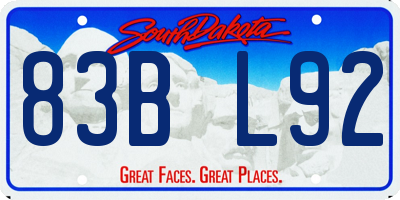 SD license plate 83BL92