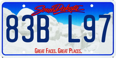 SD license plate 83BL97