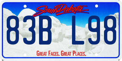 SD license plate 83BL98