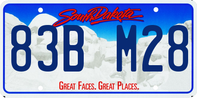 SD license plate 83BM28