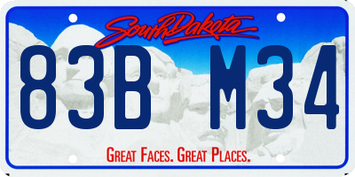 SD license plate 83BM34