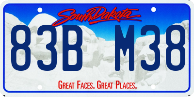 SD license plate 83BM38