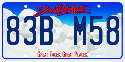 SD license plate 83BM58