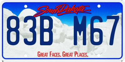 SD license plate 83BM67
