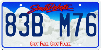SD license plate 83BM76