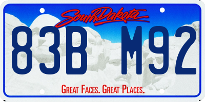 SD license plate 83BM92