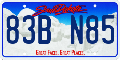 SD license plate 83BN85