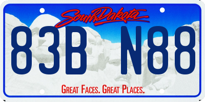 SD license plate 83BN88