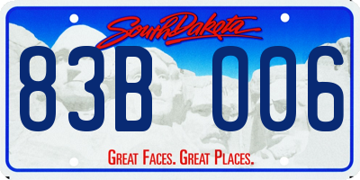 SD license plate 83BO06