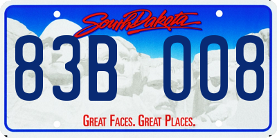 SD license plate 83BO08