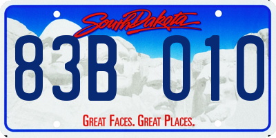 SD license plate 83BO10