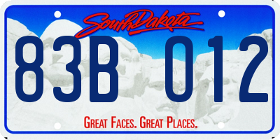 SD license plate 83BO12